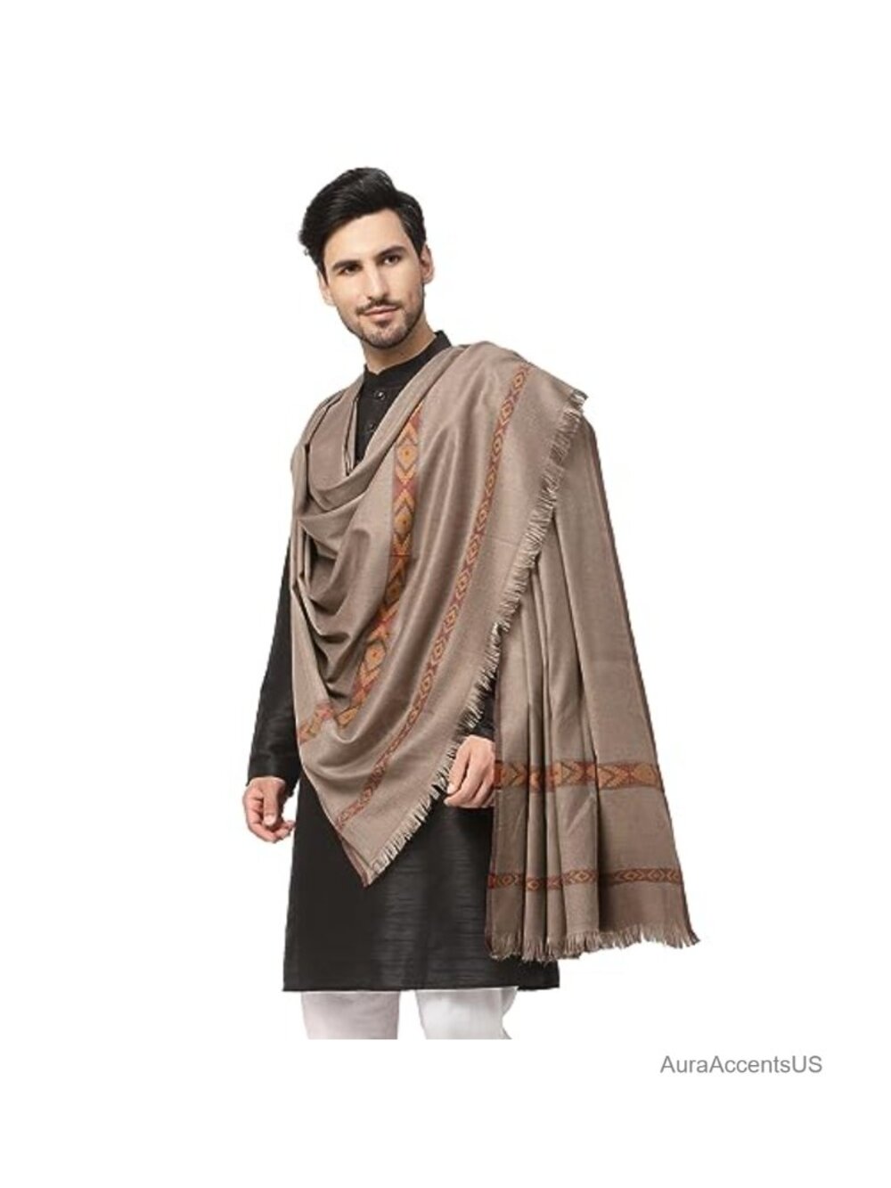 Oversized Poly Wool Meditation Shawl Wrap Stole Unisex Winter